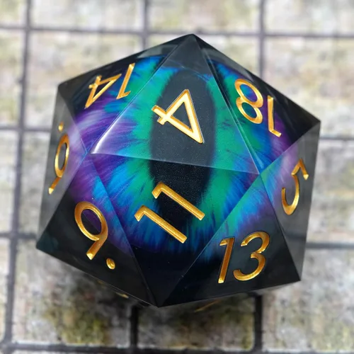 Vista 10 de Liquid Core - Dados gigantes de 1.97 pulgadas, dados de mazmorras y dragones hechos a mano con caja de regalo. RPG poliédrico D20 de 1.969 in