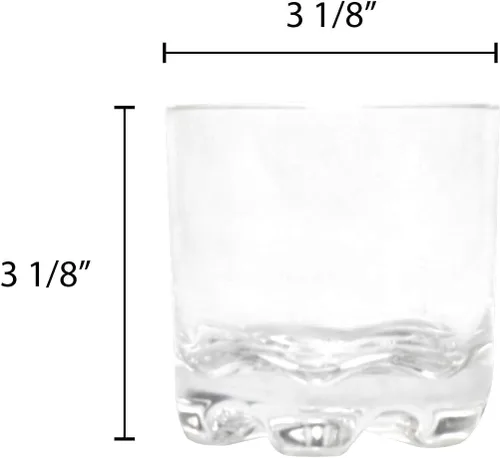 Vista 5 de TrueCraftware - 8-1/2 oz de policarbonato de vidrio de roca con base pesada con pies, color transparente viene en cada uno- Vaso de plástico