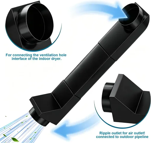 Vista 5 de UD48S Ventilación telescópica para secadora, kit de conductos de ventilación de periscopio ajustable de 17.7-29.5 pulgadas con conector de silicona