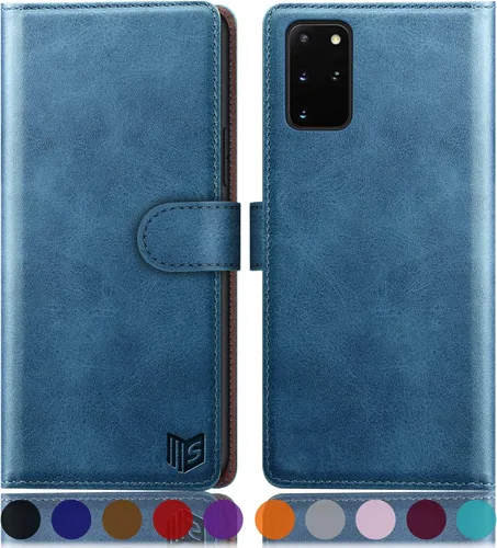 Vista 20 de SUANPOT Funda de piel tipo cartera para Samsung Galaxy S20+/S20 Plus de 6.7 pulgadas (sin S20 6.2 pulgadas/S20 Ultra 6.9 ") con tarjetero RFID