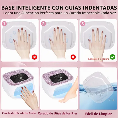 Vista 5 de Linssy Lámpara de uñas LED UV recargable, lámpara de gel de uñas White1
