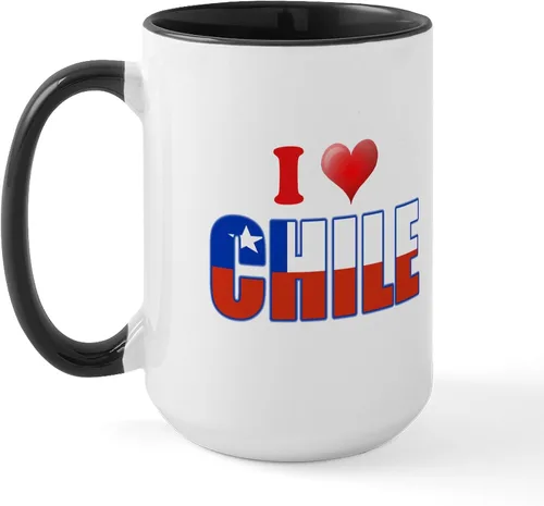 Vista 12 de CafePress Taza de café de cerámica extra grande de 15 oz (15.0 fl oz) con bandera de Chile