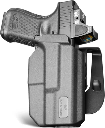 Vista 12 de GUN & FLOWER OWB Holster - Select Your Fit for: Ruger RXM, Glock 19/19X/23/26/44/45 (Gen 3-6) & Glock 32 (Gen 3-4), PSA Dagger Compact - Optic