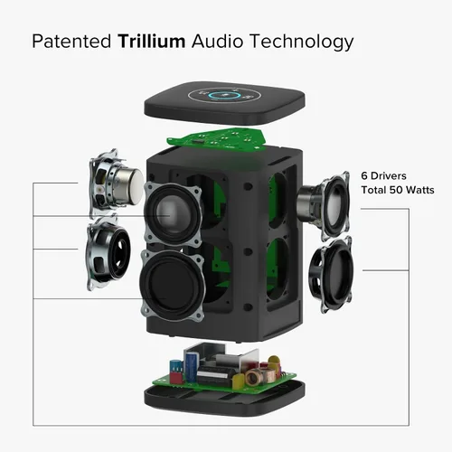 Vista 5 de RIVA Altavoz inteligente de alta fidelidad Bluetooth con WiFi de concierto mejorado con Alexa integrado, 6 controladores, 50W, sistema de música