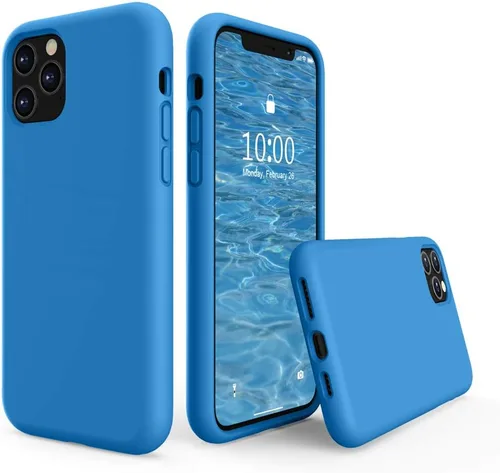 Vista 11 de SURPHY Funda compatible con iPhone 11 Pro de 5.8 pulgadas, funda gruesa de silicona líquida (con forro de microfibra) para 11 Pro 2019, color rojo
