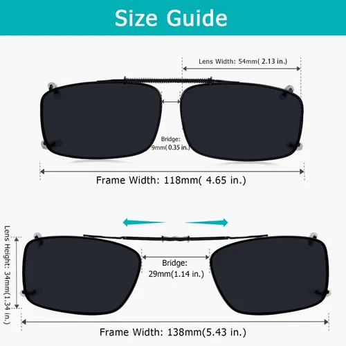 Vista 2 de Gafas de sol polarizadas de resorte con clip fácil