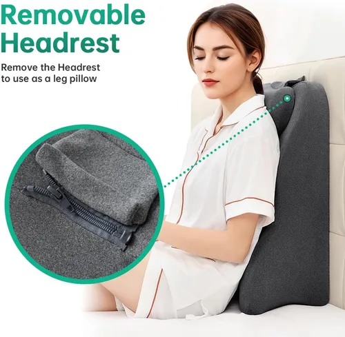 Vista 6 de MOONYOOY Almohada ergonómica de apoyo de espuma viscoelástica y cojín de elevación de piernas, soporte de espalda de espuma viscoelástica