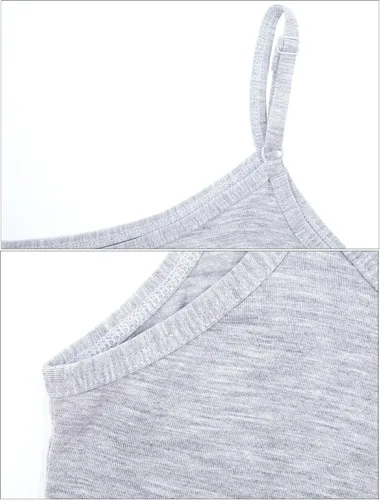 Vista 5 de FEOYA Camisón completo para mujer, con tirantes delgados ajustables, camisola