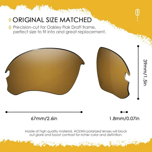 Vista 23 de ANSI Z87.1 Replacement Lenses For Oakley Flak Draft OO9364 Sunglass