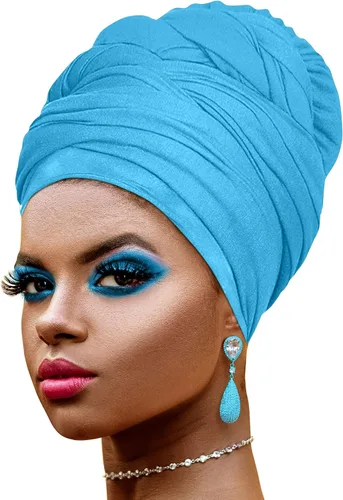 Vista 23 de Ankara - Diadema suave con estampado africano para la cabeza, bufanda para el cabello largo, turbante, corbata, punto africano, envolturas