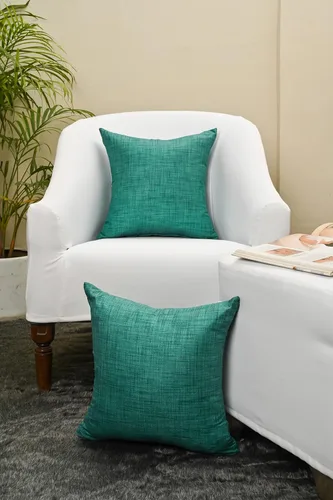 Vista 3 de Juego de 2 almohadas decorativas para sofá cama, almohadas decorativas de sala de estar, almohadas rústicas, fundas de almohada sólidas de seda