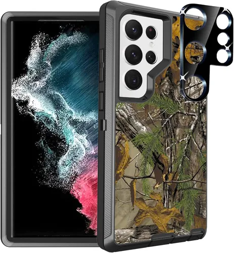 Vista 9 de Funda compatible con Samsung Galaxy S23 Ultra con diseño de bandera estadounidense antigua con protector de lente de cámara