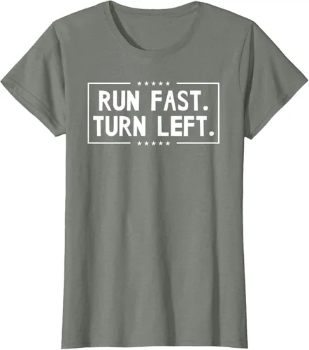 Vista 13 de Run Fast Turn Left - Camiseta para correr de pista y campo