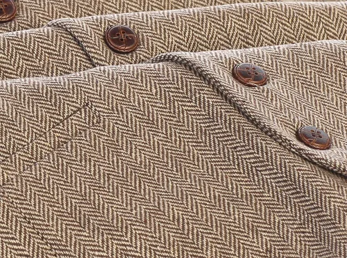 Vista 79 de Gioberti Chaleco de tweed formal de 6 botones para hombres