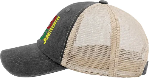 Vista 4 de Sombreros para hombre Juneteenth 19 de junio de 1865 gorras Sombrero para hombre, Negro (Allblack)