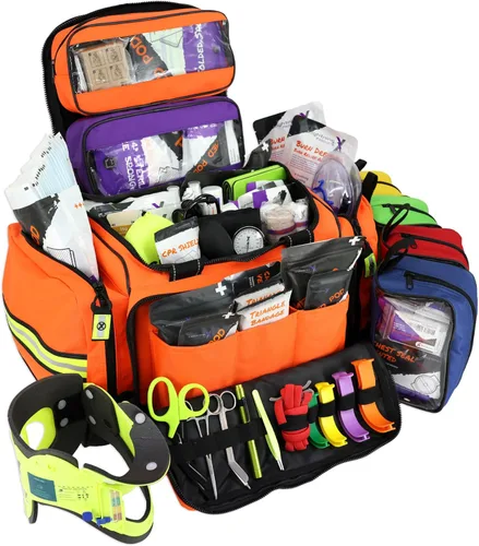 Vista 10 de Lightning X Bolsa modular X-grande de primeros auxilios EMT Medic para trauma con suministros de kit de primeros auxilios de emergencia (Negro)