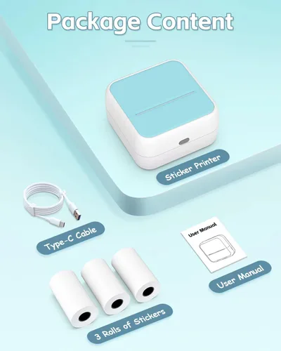 Vista 8 de Impresora de calcomanías Printpods Mini impresora con calcomanías, cápsula de impresión, impresora sin tinta Bluetooth, fabricante de calcomanías