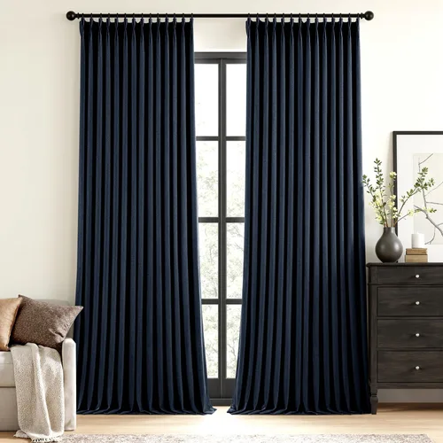 Vista 15 de MIULEE - Cortinas de lino beige con pliegues a presión 100% opacas para dormitorio, cortinas de ventana con memoria y bloqueo de luz para oscurecer