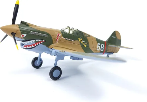 Vista 4 de NUOTIE 1/72 P-40C War Hawk Flying Tigers Fighter Modelo Segunda Guerra Mundial Avión de Guerra Vintage Metal Fundido a Presión Avión Militar