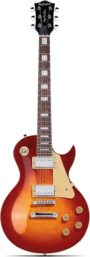 Vista 6 de Leo Jaymz Guitarra eléctrica serie SC - Cuerpo de caoba, diapasón de laurel, humbuckers duales, puente Tune-O-Matic, cuello C, afinadores 18:1