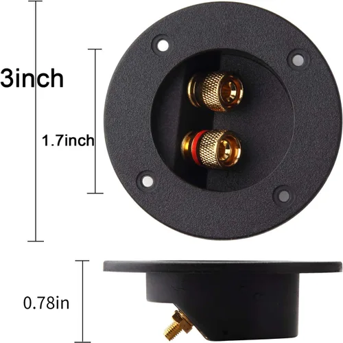 Vista 5 de Arroyner Caja de altavoz de 3 pulgadas, vaso terminal, caja de altavoces de 2 vías, terminal, poste de unión, conector de copa de resorte redondo, 2