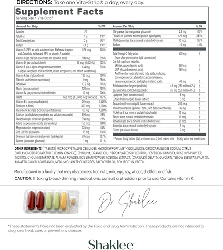 Vista 3 de Shaklee Vitalizer Hombres (30 Días) Sistema de nutrición diaria con prácticos paquetes Vita-Strips®, combina multivitaminas, minerales, omega-3