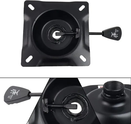 Vista 4 de Wealrit Base inclinable para silla de oficina, mecanismo de elevación de control resistente, placa base giratoria negra de 5.3 x 5.3 pulgadas