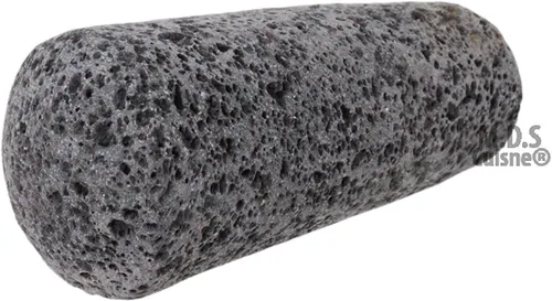 Vista 4 de Molcajete - Cuenco de mortero de piedra de lava negra de 8 pulgadas, pretemporada