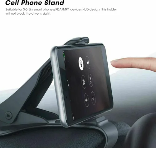 Vista 6 de Soporte de teléfono para salpicadero, soporte de teléfono para automóvil, antideslizante, clip universal para 3-6.5 pulgadas MP4 PDA
