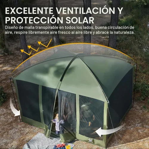 Vista 3 de EVER ADVANCED Pantalla magnética para habitación de 11 x 9 pies, entrada manos libres, cámara de pantalla con protección solar para campamento