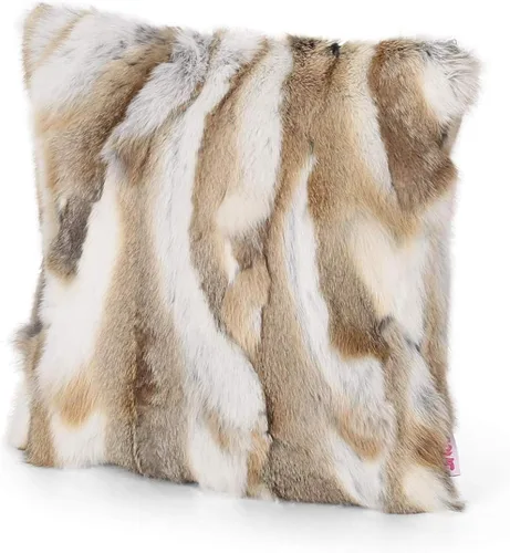 Vista 9 de Fundas de cojín de piel de conejo de lujo, fundas de almohada suaves y decorativas para salas de estar, funda de cojín decorativa de piel de conejo