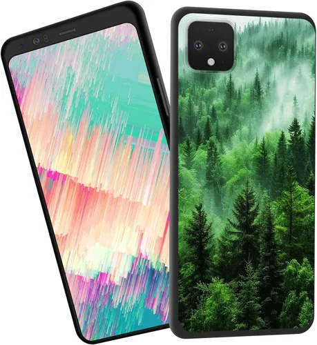 Vista 115 de Funda delgada para Google Pixel 4 XL, funda delgada de silicona de TPU suave a prueba de golpes para Google Pixel 4 XL, gato negro luna estrellada
