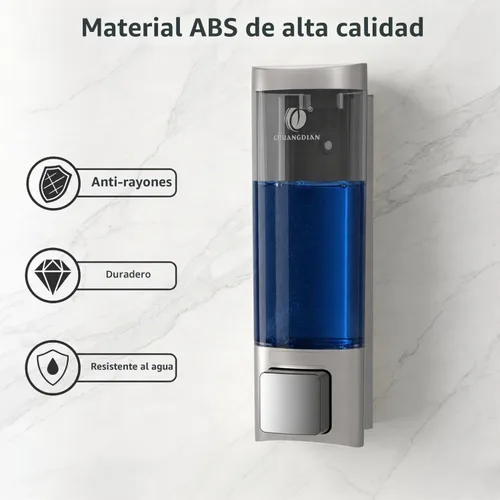Vista 6 de Dispensador de jabón manual para montaje en pared, 6.76 oz/200 ml, sin Plata