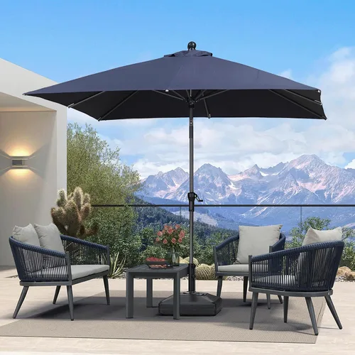 Vista 115 de PURPLE LEAF - Sombrilla de patio rectangular de 6' x 4', sombrilla de mesa para exteriores con marco de aluminio, sombrilla de mercado, sombrilla