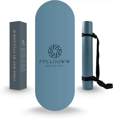 Vista 12 de FFLLOOWW BODY & SOUL Tapete de yoga antideslizante de alta calidad para entrenamiento en casa, gimnasio en casa, yoga y pilates, incluye correa