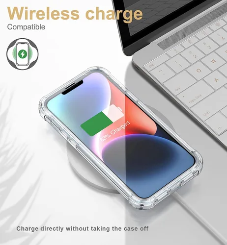 Vista 5 de Funda para iPhone 14, funda transparente con hongo para iPhone 14, funda protectora delgada y suave para iPhone 14 de 6.1 pulgadas, color hongo