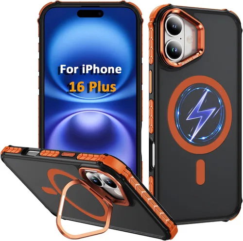 Vista 67 de Funda KETGII para iPhone 13, para iPhone 14, compatible con MagSafe, carga inalámbrica, resistente, a prueba de golpes, pata ajustable, delgada
