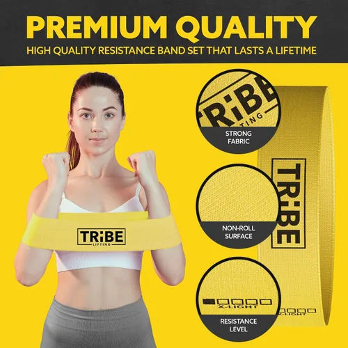 Vista 7 de Bandas de resistencia de tela para entrenamiento, bandas para glúteos para mujeres y hombres, juego de bandas de ejercicio para piernas y glúteos