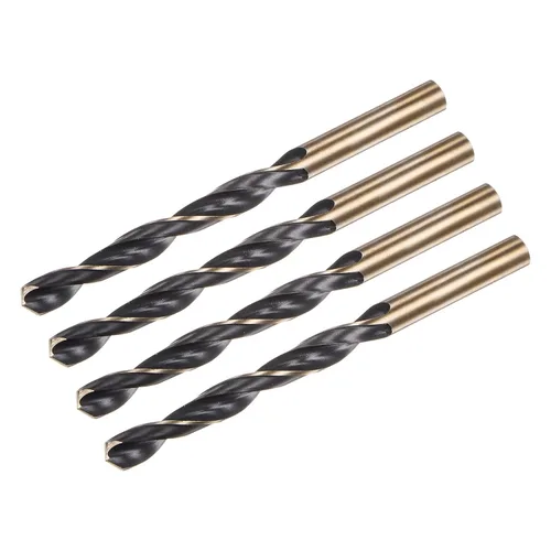 Vista 46 de uxcell Brocas Jobber de 0.118 in (0,118 pulgadas) de nitruro negro y oro recubierto de titanio M2 de alta velocidad (HSS) Brocas helicoidales