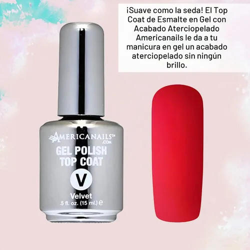 Vista 3 de Americanails - Capa superior de esmalte de gel, acabado aterciopelado, (0.5 onzas), fórmula original de doble curado para máxima adherencia, larga