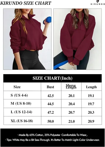 Vista 6 de KIRUNDO Sudadera recortada de moda de otoño para mujer, con media cremallera, sudadera Y2K con cordón