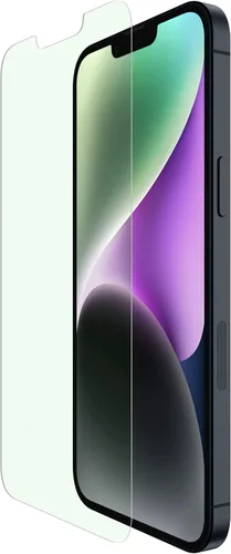 Vista 14 de Belkin ScreenForce UltraGlass Protector de pantalla con filtro de luz azul para iPhone 14 Pro, resistente a los arañazos, protección contra impactos