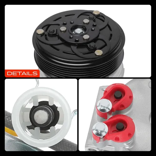 Vista 9 de A-Premium Compresor de A/C con embrague compatible con Volvo XC90 2003-2006, S60 2001-2009, XC70 2003-2007, S80 1999-2006, V70 2001-2007