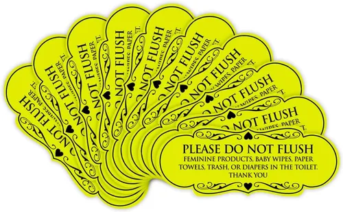 Vista 19 de Signs ByLITA Designer Please Do Not Flush Etiqutte Letrero (negro) - Pequeño 1 paquete