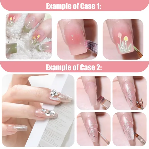Vista 7 de KINGMAS 10 pinceles de arte de uñas, pincel de pintura para limpiar, pincel de dibujo, pincel para delineador de uñas y bolígrafo de punteado de uñas