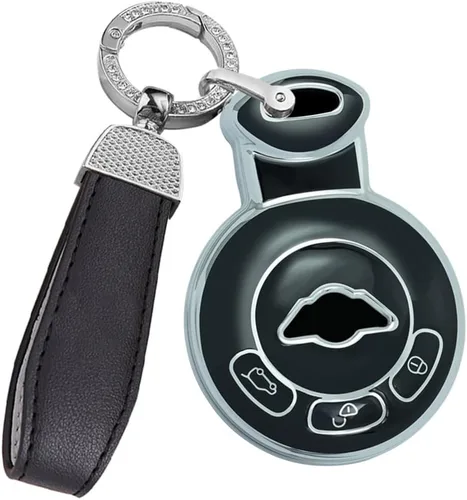Vista 8 de ontto Silver Edge - Funda inteligente para llave de entrada sin llave con llavero compatible con Mini Cooper Countryman Paceman 2007-2014, protector