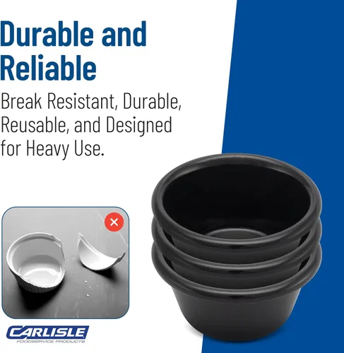 Vista 6 de Carlisle FoodService Products Ramekin Suave Melamina 2 Oz - Negro