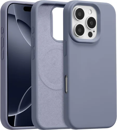 Vista 175 de Funda magnética de silicona para iPhone 13 Pro, color blanco antiguo [Compatible con Magsafe] [Forro de microfibra suave antiarañazos], funda