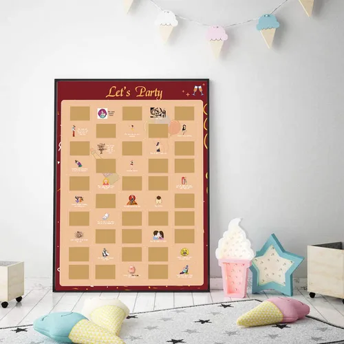 Vista 6 de NTZS Póster para rascar de 50 aventuras de fiesta - Lista de castigos de fiesta (41.9 cm x 59.4 cm) Regalo de Navidad y festival