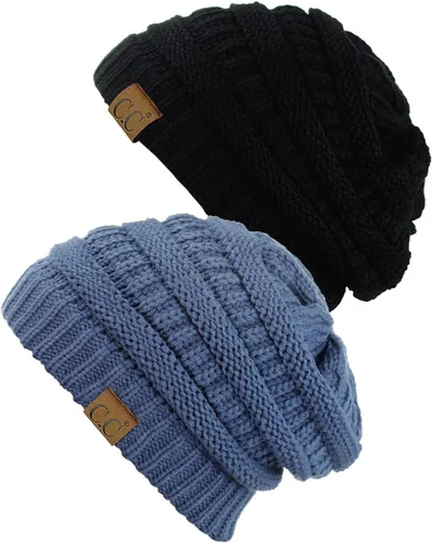 Vista 56 de Gorro a la moda de tejido suave abultado, cálido y elástico de C.C